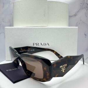 PRADA Sunglasses New Brown Tortoise Acetate PR 17WS Symbole Logo Italy Authentic